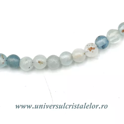 Bratara acvamarin rotund slefuit - 4 mm Bratara acvamarin rotund slefuit - 4 mm