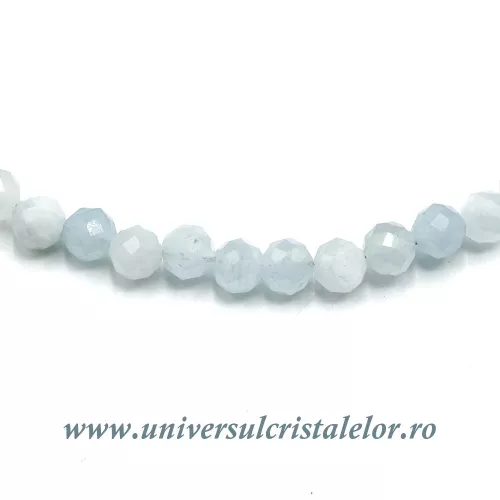 Colier acvamarin rotund fatetat - 5,6mm Colier acvamarin rotund fatetat - 5,6mm