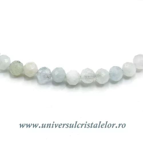 Colier acvamarin rotund fatetat - 5mm Colier acvamarin rotund fatetat - 5mm
