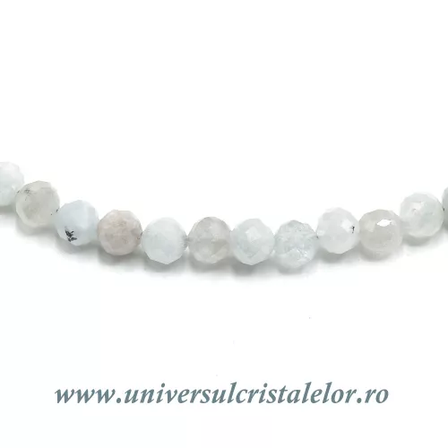 Colier acvamarin rotund fatetat - 4,8 mm Colier acvamarin rotund fatetat - 4,8 mm