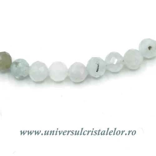 Colier acvamarin rotund fatetat - 4.5 mm Colier acvamarin rotund fatetat - 4.5 mm