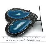 Inima agat pe suport de metal unicat m02