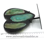 Inima agat pe suport de metal unicat m05