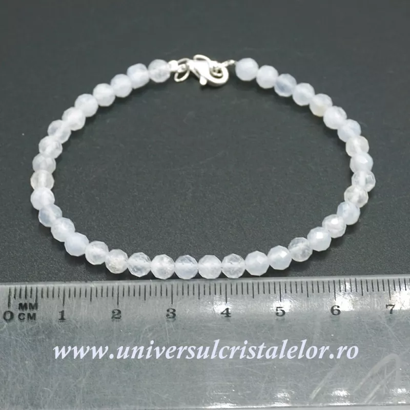 Bratara agat albastru dantela rotund fatetat - 4,5mm Bratara agat albastru dantela rotund fatetat - 4,5mm