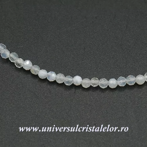 Colier agat albastru dantela rotund fatetat - 2,5mm Colier agat albastru dantela rotund fatetat - 2,5mm