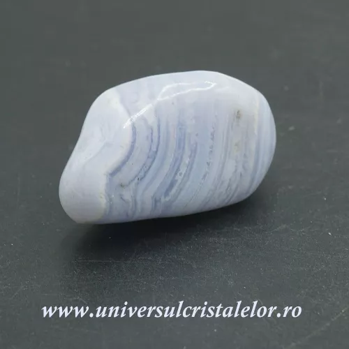 Agat albastru dantela piatra rulata unicat m05 Agat albastru dantela piatra rulata unicat m05