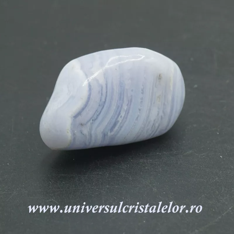Agat albastru dantela piatra rulata Agat albastru dantela piatra rulata