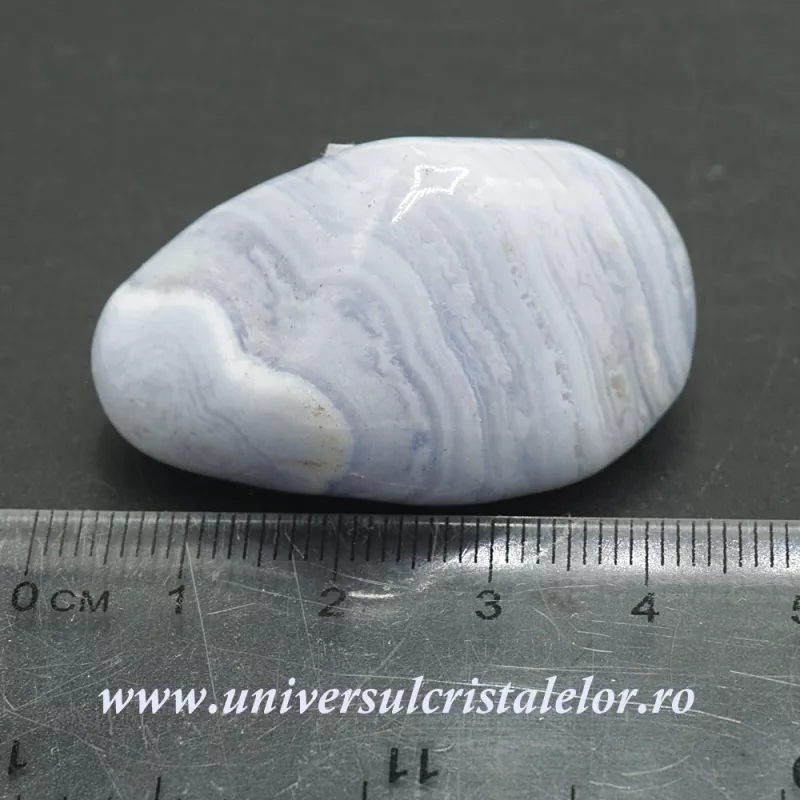 Agat albastru dantela piatra rulata Agat albastru dantela piatra rulata