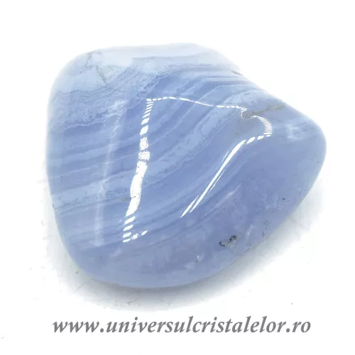 Agat albastru dantela piatra rulata unicat m06