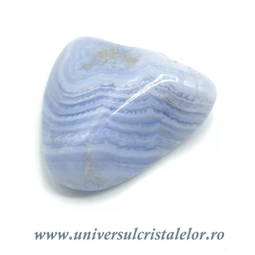Agat albastru dantela piatra rulata unicat m06