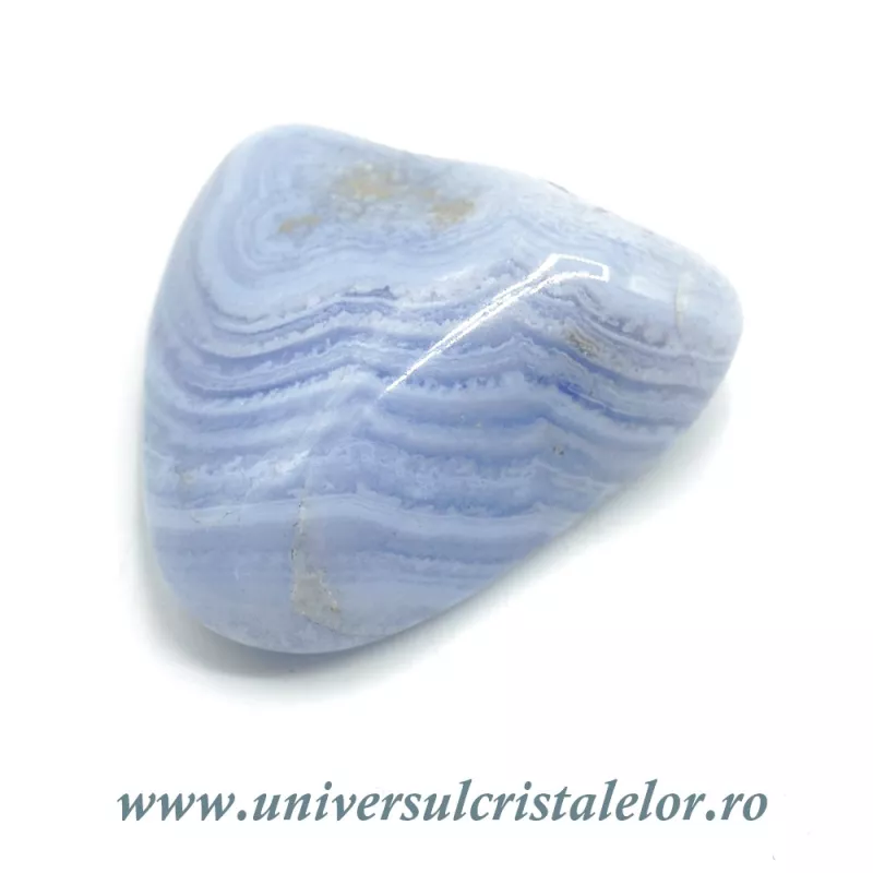 Agat albastru dantela piatra rulata Agat albastru dantela piatra rulata