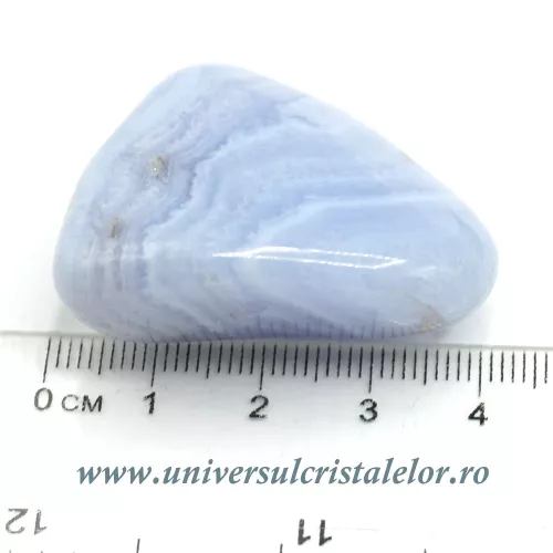 Agat albastru dantela piatra rulata unicat m06