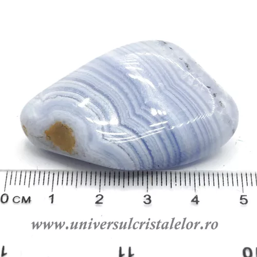Agat albastru dantela piatra rulata unicat m02
