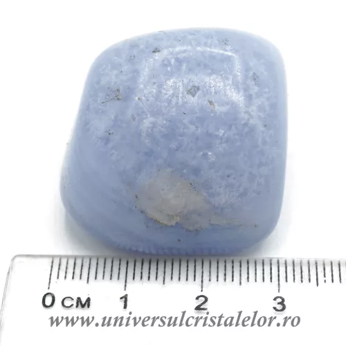 Agat albastru dantela piatra rulata unicat m02