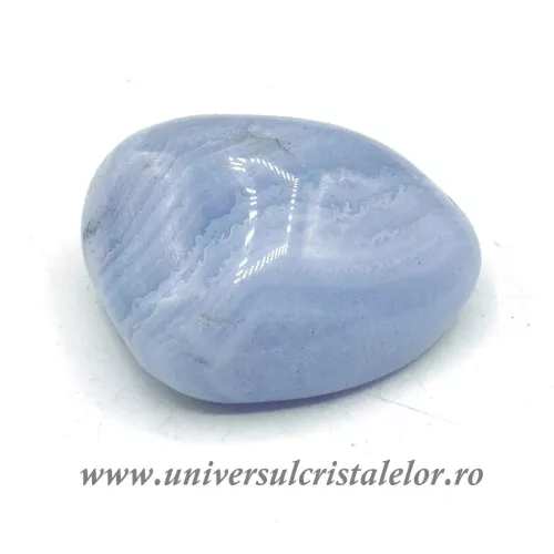 Agat albastru dantela piatra rulata unicat m06 Agat albastru dantela piatra rulata unicat m06