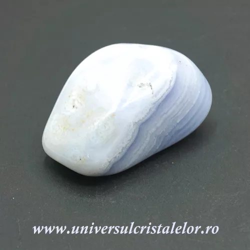 Agat albastru dantela piatra rulata unicat m03 Agat albastru dantela piatra rulata unicat m03