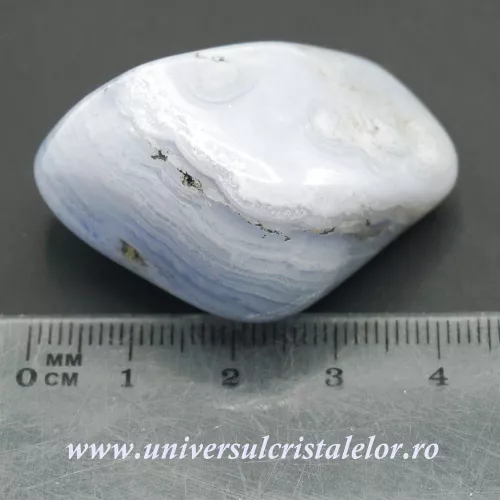 Agat albastru dantela piatra rulata unicat m03 Agat albastru dantela piatra rulata unicat m03