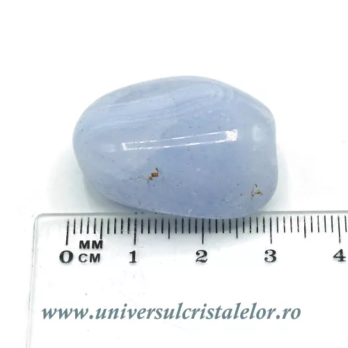Agat albastru dantela piatra rulata  Agat albastru dantela piatra rulata