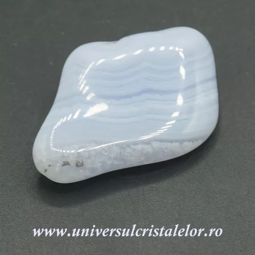 Agat albastru dantela piatra rulata unicat m01  Agat albastru dantela piatra rulata unicat m01