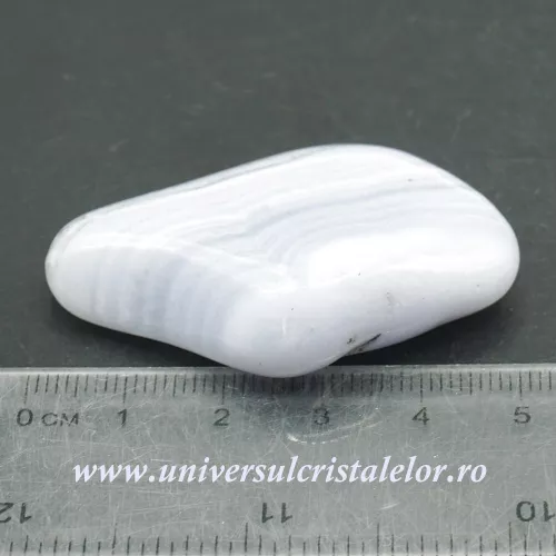 Agat albastru dantela piatra rulata unicat m01  Agat albastru dantela piatra rulata unicat m01