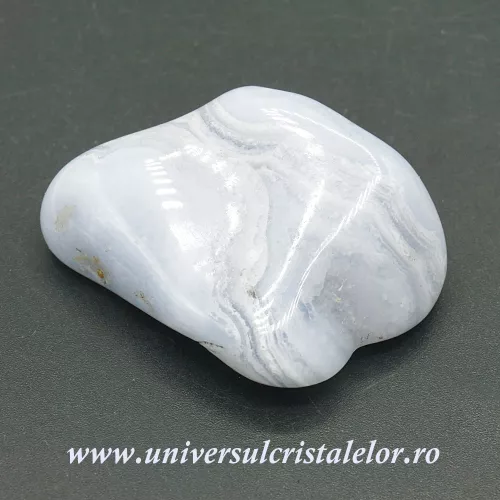 Agat albastru dantela piatra rulata unicat m04 Agat albastru dantela piatra rulata unicat m04