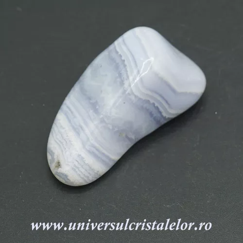 Agat albastru dantela piatra rulata unicat m02 Agat albastru dantela piatra rulata unicat m02
