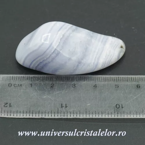 Agat albastru dantela piatra rulata unicat m02 Agat albastru dantela piatra rulata unicat m02