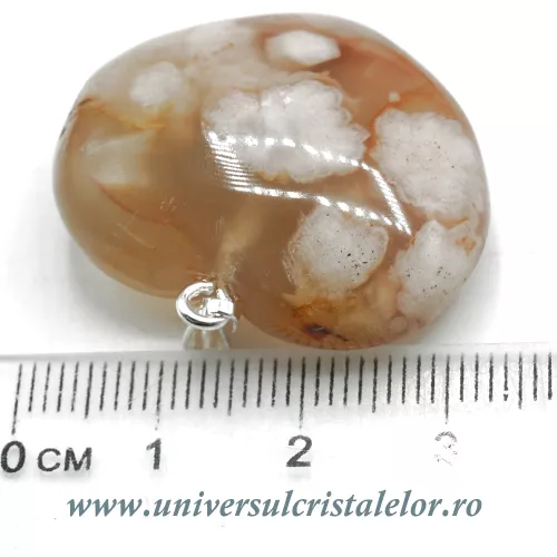 Pandantiv agat floare inima Pandantiv agat floare inima