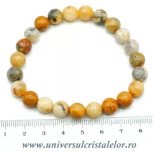 Bratara agat galben rotund - 8 mm Bratara agat galben rotund - 8 mm