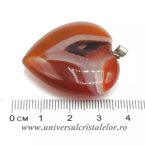 Pandantiv agat rosu inima