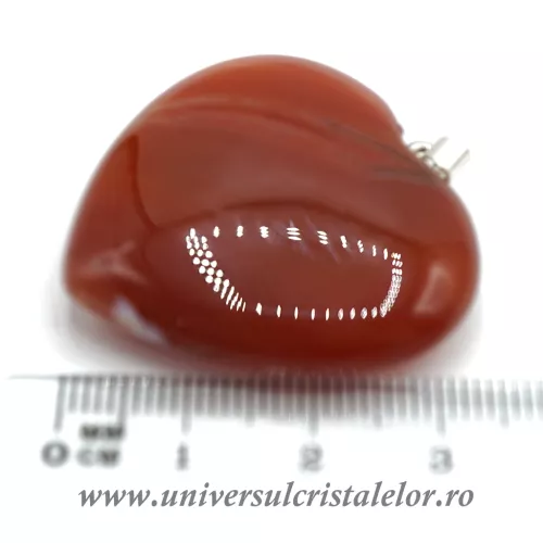 Pandantiv agat rosu inima