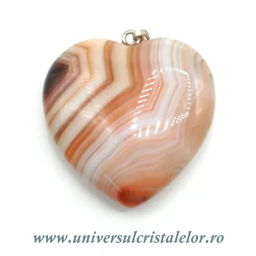 Pandantiv agat rosu inima