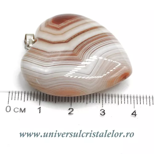 Pandantiv agat rosu inima