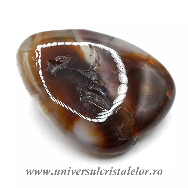 Agat de foc piatra rulata unicat m24