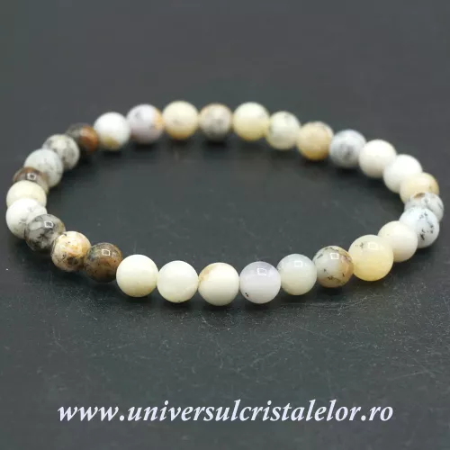 Bratara agat dendritic rotund - 6 mm Bratara agat dendritic rotund - 6 mm