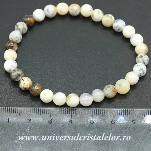 Bratara agat dendritic rotund - 6 mm Bratara agat dendritic rotund - 6 mm