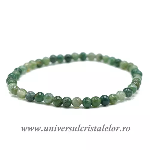 Bratara agat muschi rotund - 4 mm Bratara agat muschi rotund - 4 mm