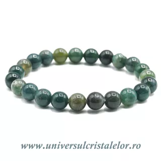 Bratara agat muschi rotund - 8 mm