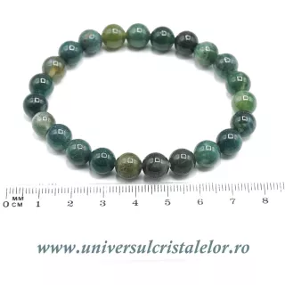 Bratara agat muschi rotund - 8 mm