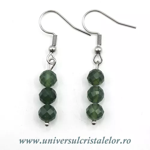 Cercei agat muschi rotund fatetat - 6 mm  Cercei agat muschi rotund fatetat - 6 mm