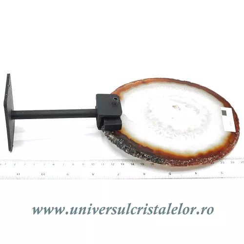 Felie agat natural pe suport de metal unicat m08 Felie agat natural pe suport de metal unicat m08