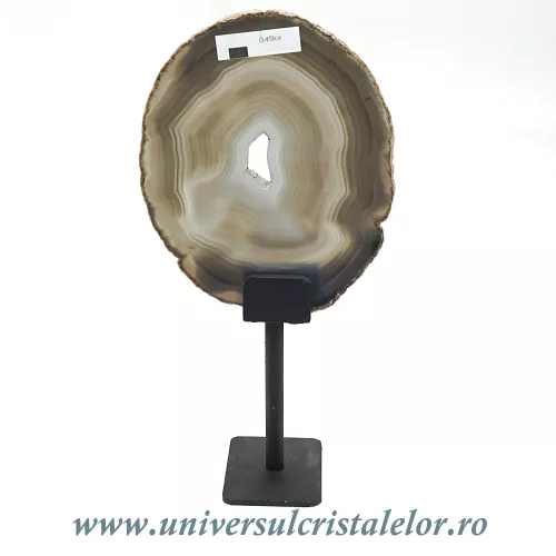 Felie agat natural pe suport de metal unicat m01 Felie agat natural pe suport de metal unicat m01