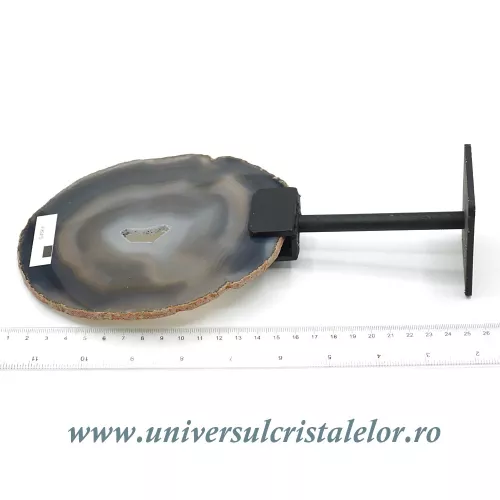 Felie agat natural pe suport de metal unicat m01 Felie agat natural pe suport de metal unicat m01