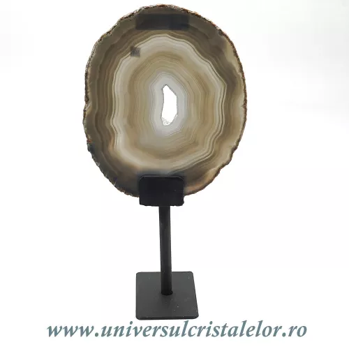 Felie agat natural pe suport de metal unicat m05 Felie agat natural pe suport de metal unicat m05