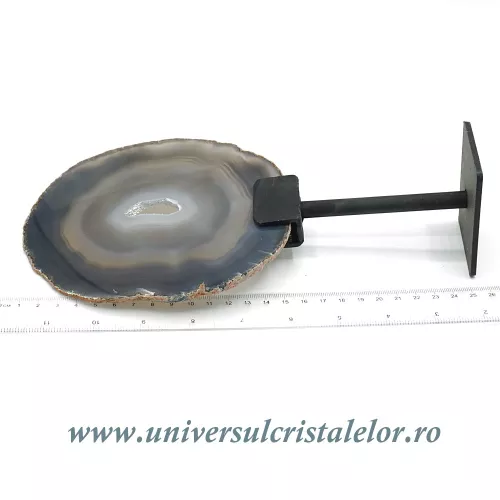 Felie agat natural pe suport de metal unicat m05 Felie agat natural pe suport de metal unicat m05