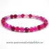 Bratara agat roz rotund fatetat - 6 mm