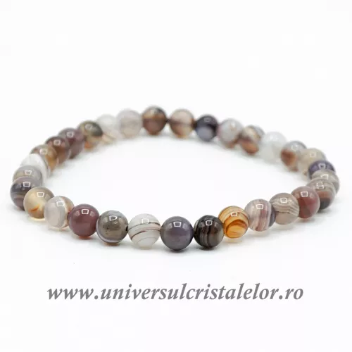 Bratara Agat de Botswana rotund - 6 mm Bratara Agat de Botswana rotund - 6 mm