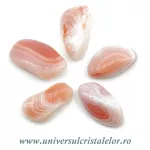 Agat de Botswana piersica piatra rulata Agat de Botswana piersica piatra rulata