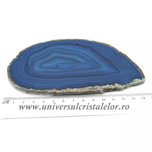 Felie subtire agat albastru unicat m04