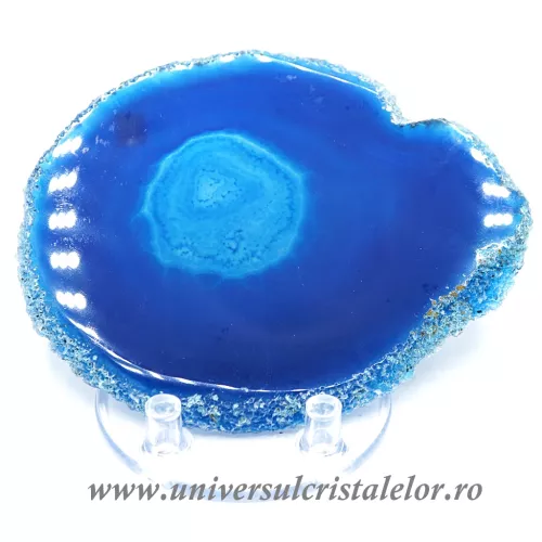 Felie subtire agat albastru unicat m05